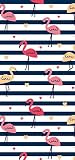 JALIBEI White and Dark Blue Stripes with Flamingos Hand Towels Hand Towels Bath Towels Soft Kitchen