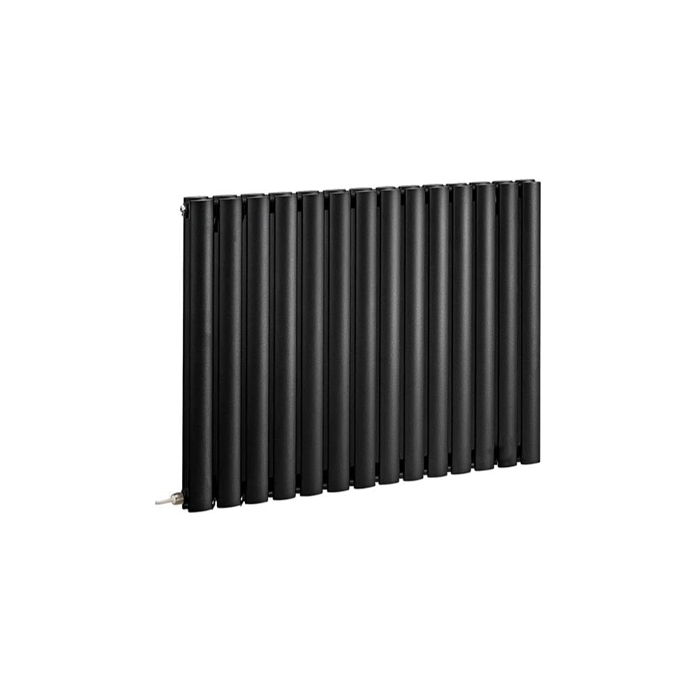 Milano Aruba 1200W Black Horizontal Double Oval Panel WiFi Electric Radiator - 635mm x 826mm