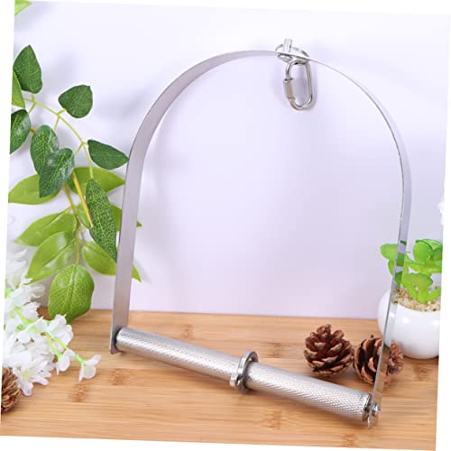 Image of Large Stainless Steel Bird Swing for Parakeets and Cockatiels Widened Feeding Bracket for Hummingbirds Design for Garden Decoration and Indoor Use