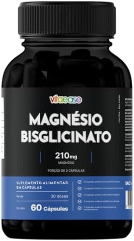 Magnésio Bisglicinato 210 mg | 60 Cápsulas | Vitaease (60 Cápsula...