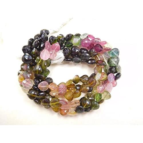 Tourmaline naturelle multicolore haut de gamme en forme de coeur pour joaillerie