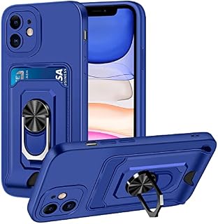 Aolcev for iPhone 11 Case Wallet Case with Card Holder Ring Kickstand Shockproof Case Anti-Scratch Card Slot Case Slim Soft TPU Silicone Bumper Protective Case Phone Case Cover for iPhone 11-Navy