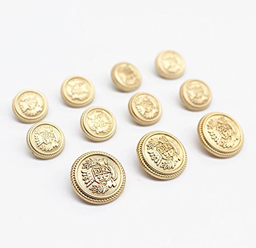 Mebuzip 17 Pieces Matte Gold Metal Blazer Button Set 15Mm 20Mm For Blazers, Suits, Sport Coats, Uniform, Jackets (Mbm21) #TOP2