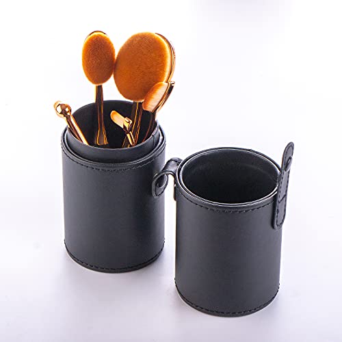 Yoseng Oval Foundation Brush 5 Pcs Toothbrush Makeup Brushes Fast Flawless Application Liquid Cream Powder Foundation With Makeup Brush Case #TOP6