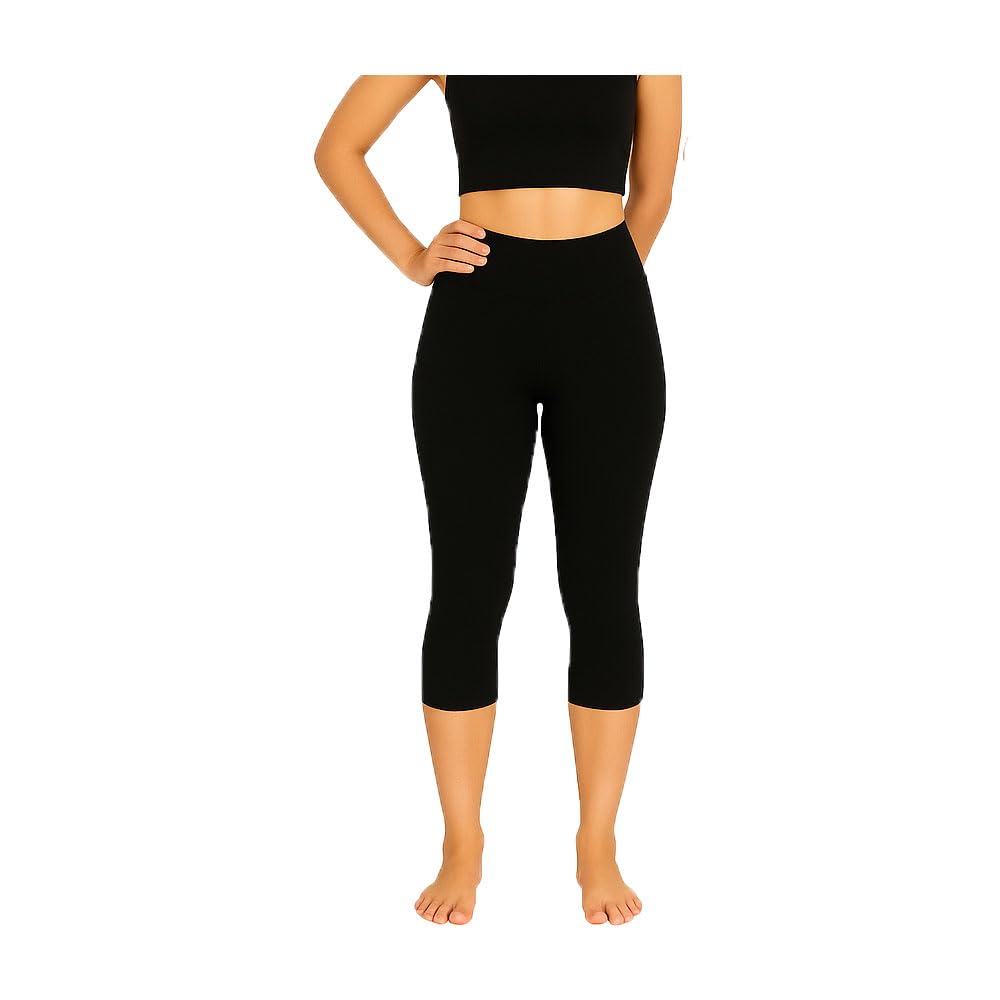 Womens Stylish Casual Plain Capri 3/4th Black Single Pack-image-35