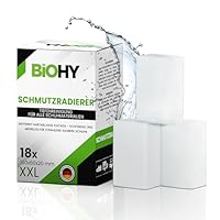 BiOHY Schmutzradierer Schwamm (1 x 18 Stück) | Zauberschwämme für Schuhe, Küche, Bad, Wände und Autos | Reinigungsschwämme für hartnäckige Flecken