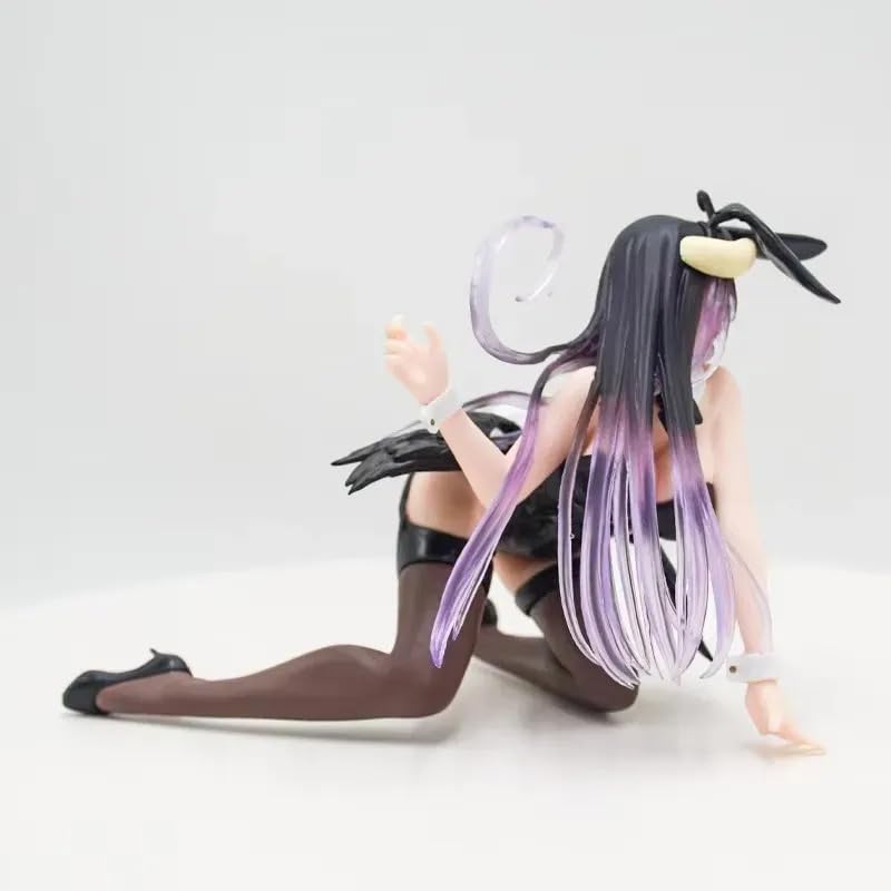 Image of Overlord Albedo Bunny Girl PVC Figurine | 12 CM Ecchi Anime Statue | Dark Fallen Angel Demon Crawling Pose Figure | Premium Adult Manga Shelf Decor & Otaku Gift