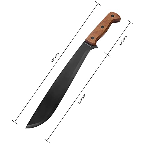 MOTEECRAG Wood Handle machette for Cutting Trees Heavy Duty Full Tang