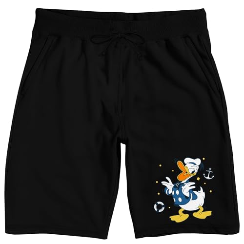 Disney Classic Characters Donald Duck on Black Adult Lounge Short