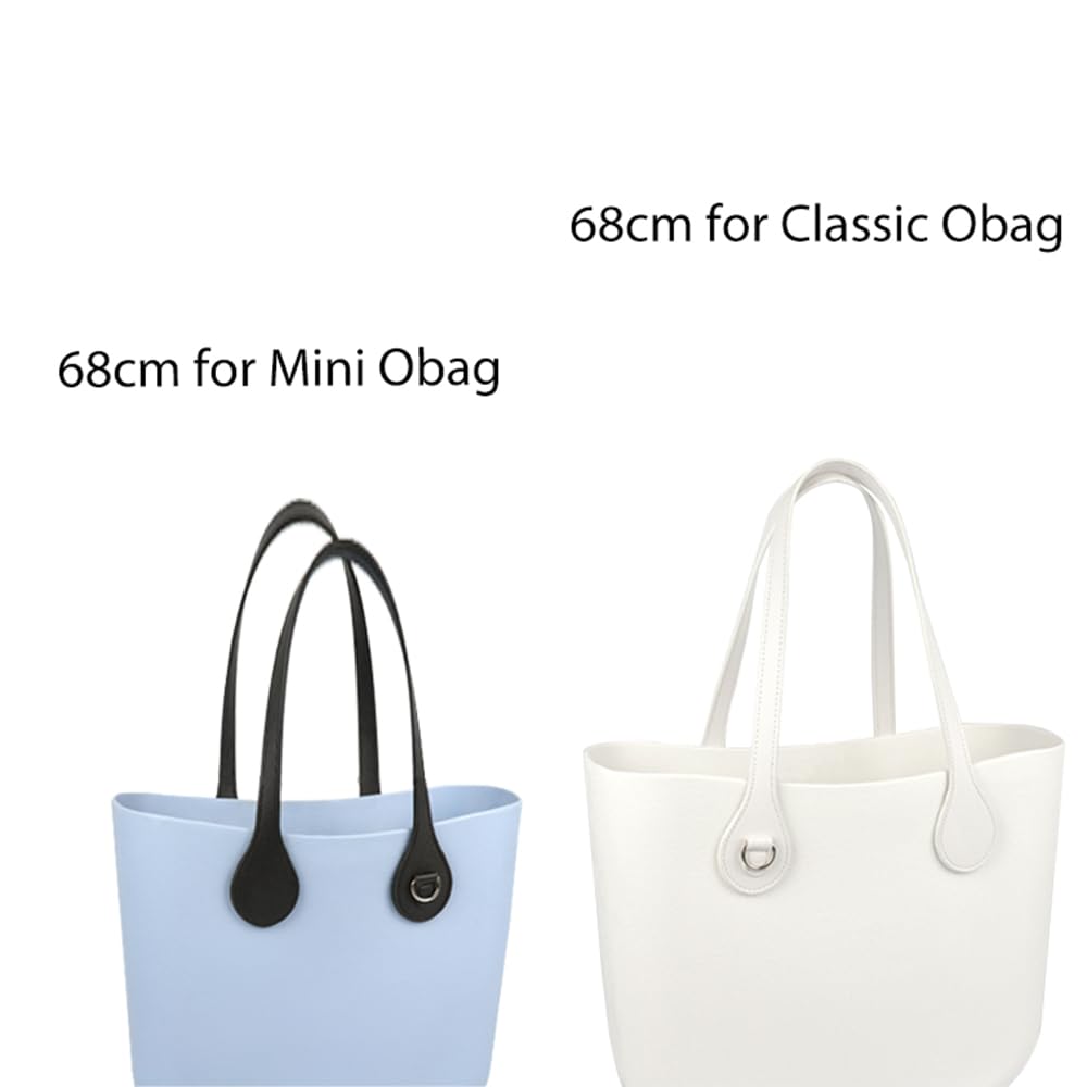 1 para długich uchwytów do torby O bag z klamrą D Teardrop End Pu Skórzane paski na ramię do akcesoriów do paska OBag (Czarny)