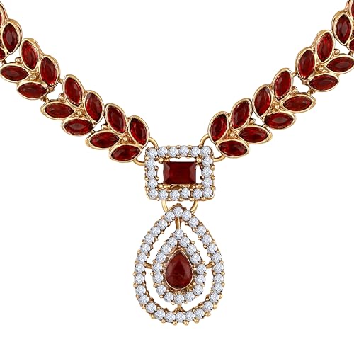 Image of Atasi International AD Diamond Kundan Style Silver Plated Crystals Necklace