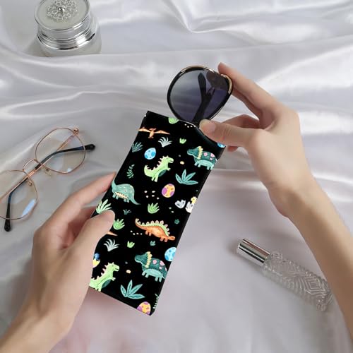 Image of Anikathy 2Pcs Sunglass Eyeglass Glasses Case Soft PU Leather with Cleaning Cloth Cute Glasses Pouch Bag for Men Women Girs