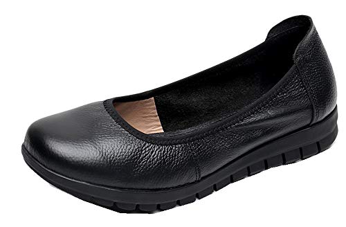 Preisvergleich Produktbild CYSHOES Neue Damen Kunstleder Serviceschuhe Kellnerschuhe Arbeitsschuhe Berufsschuhe rutschfest Wasserdicht in Schwarz (EU 38)