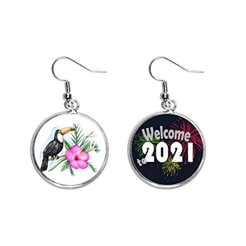 Pendientes de pájaro tropical Plata Ramphastos Toco para cenas de verano