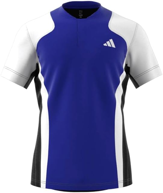 adidas Mens Freelift Crew Neck Short Sleeve Athletic Tennis Casual Tops Casual - Blue