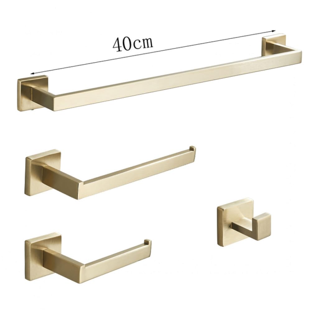 Juego de Accesorios de baño Dorados cepillados Accesorios de baño Acero Inoxidable 60 cm / 40 cm Toalleros de baño Estante de instalación de Clavos, Juego de 4 Piezas 40 cm, China