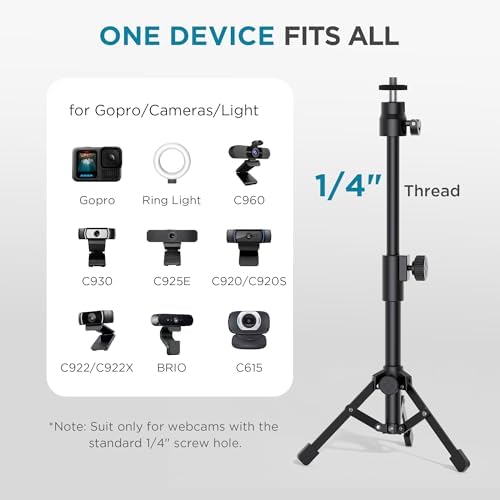 InnoGear Webcam Stand Mount for Desk Table Telescopic with Phone Holder - 5