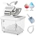 CHEFJOY Commercial Snow Cone Machine 660 LBS/H, 300W ETL Approved Electric Ice Crusher with Safety On/Off Switch & Dual Blades, Stainless Steel Shaved Ice Machine for Home, Bar, Restaurant (White)