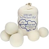 BABL LIFE Wool Dryer Balls-Pack of 6,Premium Reusable New Zealand Natural Fabric Softener,Saves Drying Time, Handmade-Upgraded Version(Made of The Latest Shearing)-2.6 Inch