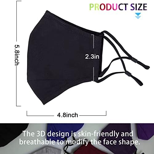 PAGE ONE Kids Reusable Washable 3 Layer Cloth Face Mask with Adjustable Ear Protection Loops for Girls Boys Children Gift/6pc