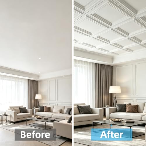 Image of Art3d 12-Pack PVC Waterproof Drop Ceiling Tiles, 24 x 24 inch, Square White