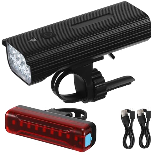 GALPADA Luz Delantera Bicicleta Recargable con Luz Trasera Linterna Portátil para Montaña Resistente y Giratoria Batería Externa para Móviles Uso Ciclismo y Actividades al Aire