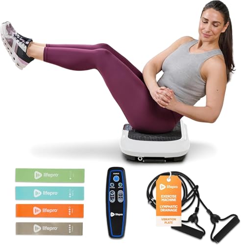 LifePro Waver Vibration Plate Exercise Machine for Full Body Workout, 99 Speed Levels, Resistance Bands, Remote, Home Fitness and Weight Loss Platform