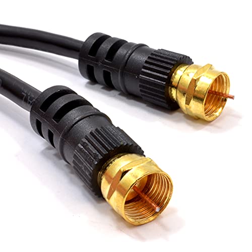 JAFSAL ONLINE Coaxial Satellite Cable F Type Male Connectors 75ohm Screw Connector Lead Compatible With Sky Black/White GOLD VIRGIN MEDIA SKY Q HD TV TIVO & SUPERHUB- 2 Meter - Image 4