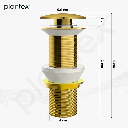 Image of Plantex Pure Brass Waste Coupling /5 inch Drain Outlet System Full Thread Pop up Waste Coupling for Wash Basin (Glossy Gold - Pack of 1)