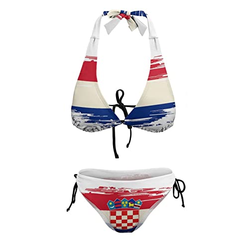 DRXX Maillot de bain 2 pièces pour femme - Motif drapeau de la Croatie, Drapeau Croatie., XL Cover