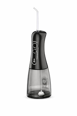 PX7 Portable Water Flosser 400mL Tank 8 Cleaning Modes 5 Nozzles Cordless Oral Irrigator for Teeth Braces Black