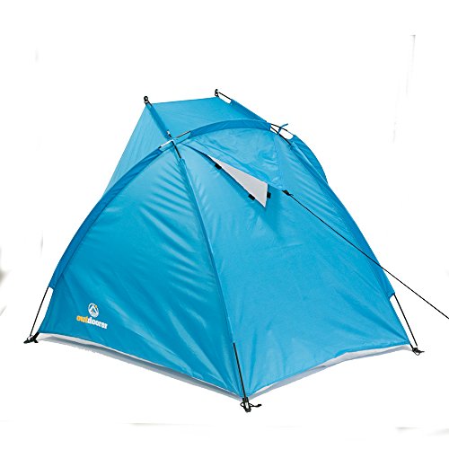 outdoorer Strandmuschel Helios Air - Reise-Strandmuschel mit UV Schutz 80 & verschließbarem Fenster, Strandzelt für Reisen (blau)