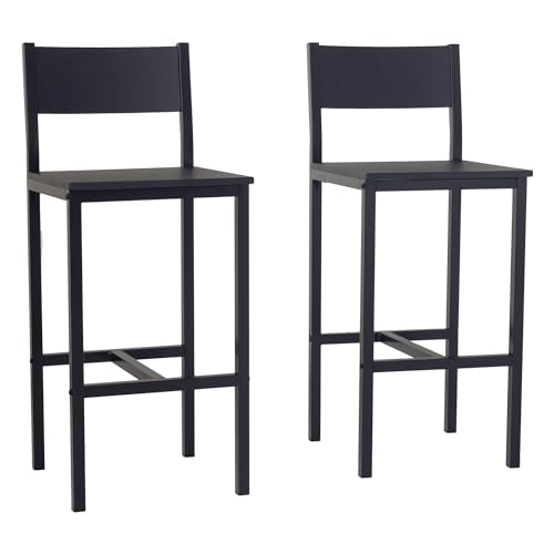 YELLOO Mod. Lignano 2 Taburetes Cocina Angulo Bar Muebles Sillas Salón Color Negro