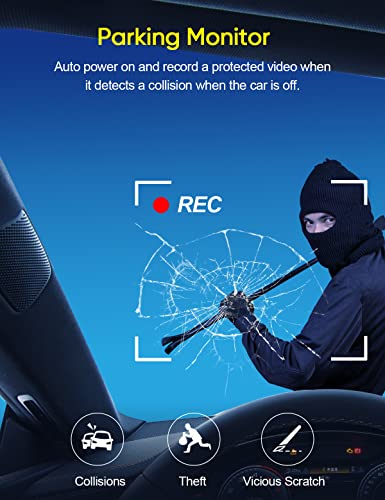 3 Channel Dash Cam Front And Rear Inside, 1080P Dash Camera For Cars, Dashcam Three Way Triple Car Camera With Ir Night Vision, Loop Recording, G-Sensor, Parking Monitor, 24 Hours Recording #TOP6