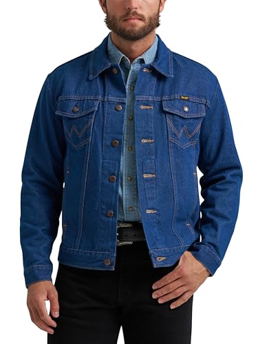 Wrangler Męska kurtka jeansowa retro, bez podszewki, dżinsowy, XL
