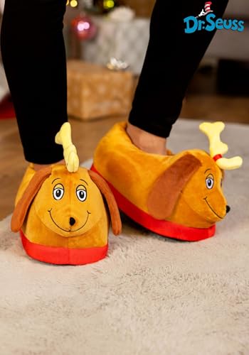 Fun Costumes The Grinch Max 3D Slippers for Adults | The Grinch Reindeer Max 3D Christmas Slippers for Men & Women2