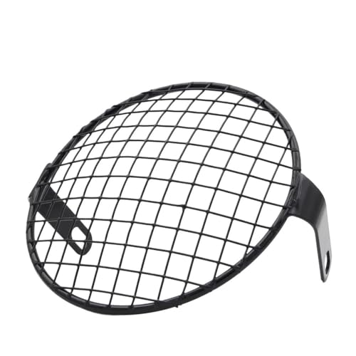 Grille phare moto 6,5 pouces carré métal noir protection avant