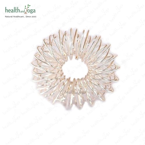 Image of HealthAndYoga Acupressure Sujok Ring for Finger (Pack of 4) - Stretchable Spiky Stainless Steel Band for Pain Relief Relaxation Massage - Rolling Fidget Toy for Adults & Kids