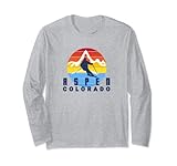 Throwback 70s Era Abstract Sun Aspen Sunset Skyline Retro Vintage Skier Women's & Men Ski Wear w/– Diseño clásico y fresco locales para esquiar en Aspen CO | Arte de esquí contemporáneo y los regalos de esquí Aspen de estilo tradicional