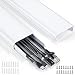 TV Cable Concealer, 62.8in Cord Cover on Wall, PVC Paintable Cable Cover Raceway Kit to Organize Cables to Wall Mounted Flat Screen TVs, 4 x Wire Hider Channel, L15.7in W2.36in H0.75in Each, CC07