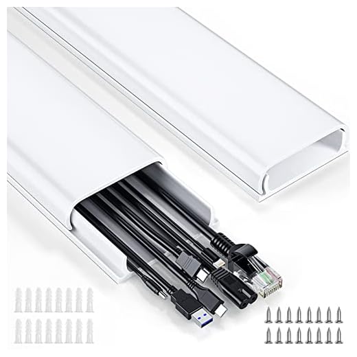 Cord Hider, 62.8in Cord Cover, Cable Hider Cable Raceway Cable Management, Wall Cord Concealer, Wire Hiders for TV on Wall, Wire Covers for Cords, Cable Cover Hide Cords for TV, 4X L15.7 W2.36 H0.75in