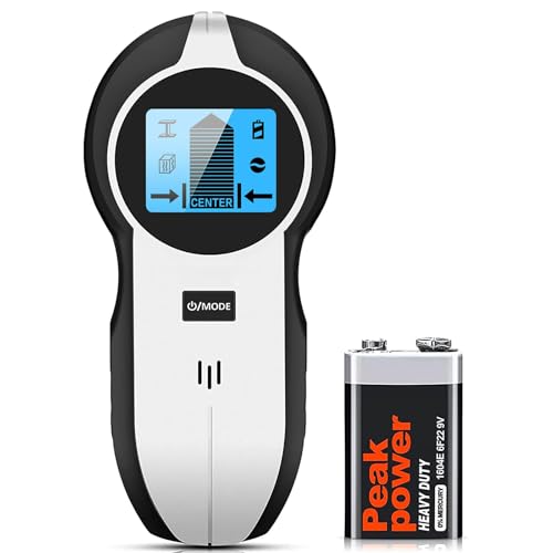 Détecteur Mural 5 en 1 Amélioré, Detecteur de Metaux, Scanner Électronique avec Batterie pour Bois, Métaux, Câbles CA, Tuyaux Métalliques, LCD HD, Alarme Sonore,...