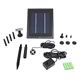 Sunnydaze Outdoor Solar Pump and Panel Fountain Kit with Battery Pack and LED Light - Pool, Pond and Fountain Pump with Rechargeable Solar Battery - 65 GPH - 47-Inch Lift