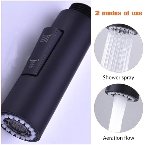 XoeLLe Brausekopf Küchenarmatur, Shower Head, Wasserhahn Aufsatz Küche, Wasserhahn Verlängerung, Küche 2 Modi Pull out Küchenarmaturen Spültischarmatur für (Stil B-Schwarz)