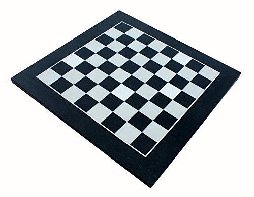 StonKraft Collectible Black Natural Granite Stone & White Marble Chess Board Without Pieces, Decorative Stone Chess