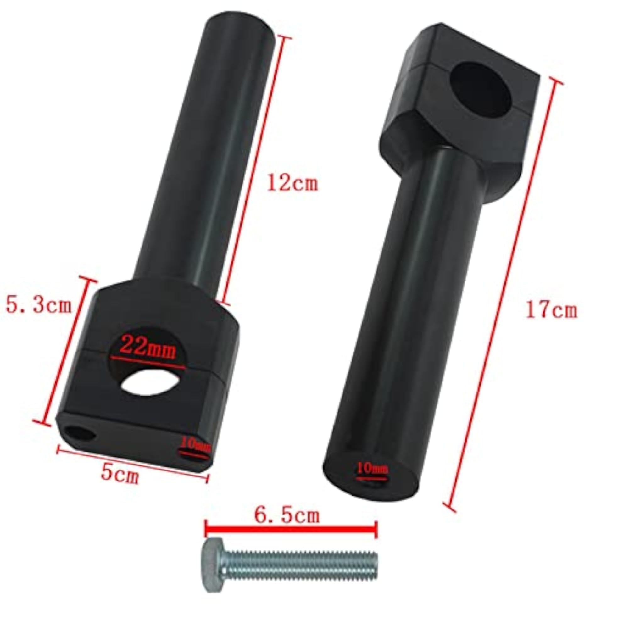 Motorcycle Handlebar Riser Kit 22/25Mm Universal For Moto Black 22Mm