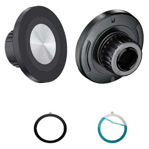 ThtRht Car Phone Holder Mount Replacement Magnetic Base with 17mm Ball Head Socket Joint for iPhone Magsafe Case 15 14 13 12 Cell Phone Clip Rotation Air Vent Dashboard Windshield Stand Cover