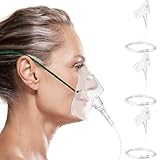 3 Pack Oxygen Masks for Face Adult, L Size Oxygen Mask with 6.6' Ft Tubing and Adjustable Elastic Strap- NO Cup-White