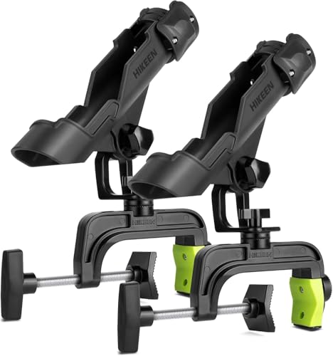 BOOSTEADY Support de Canne à Pêche Amélioré pour Bateau et Kayak, 2PCS Porte Canne à Pêche en Réglable à 360° avec Pince Élargie pour Tubes...