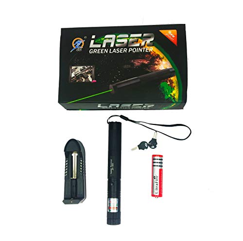 Image of 100Mw Wavelength 532Nm Rechargeable LED Green Laser Pointer Party Pen Disco Laser Light + Battery /Light+ Monkey Scarer Light, Aluminum